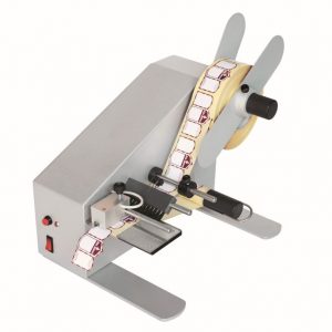 Dispenser per etichette autoadesive trasparenti o sagomate DWR 100 M